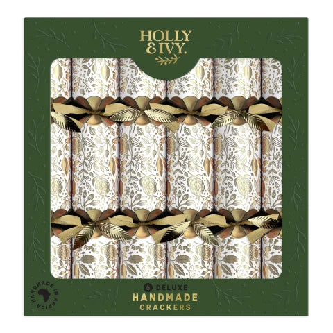 Holly & Ivy Deluxe Gold Pomegranate Crackers, Pack of 6
