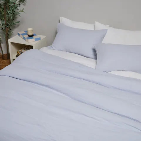 Thread Office Blue Muslin Cotton Duvet Cover Set