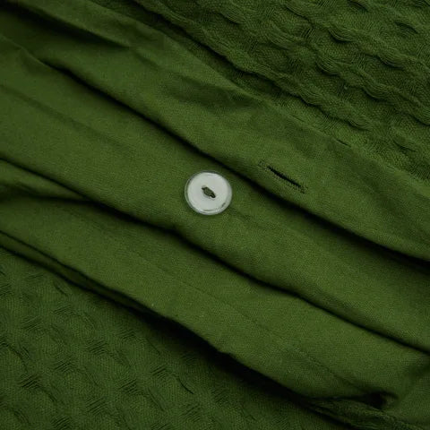 Thread Office Green Chunky Waffle Duvet Cover Set